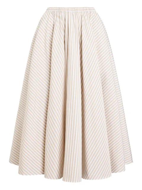elasticated-waist striped midi skirt by PATOU