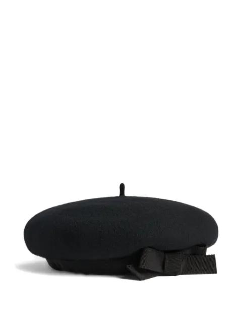 grosgrain-bow wool beret by PATOU