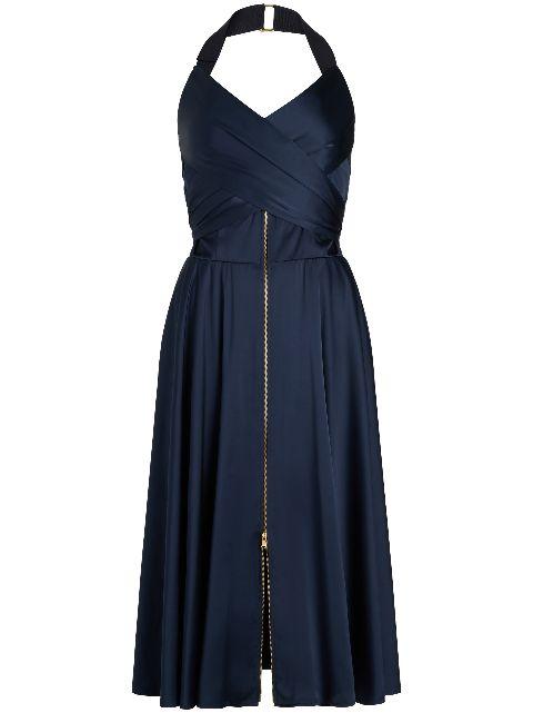 halterneck satin midi dress by PATOU