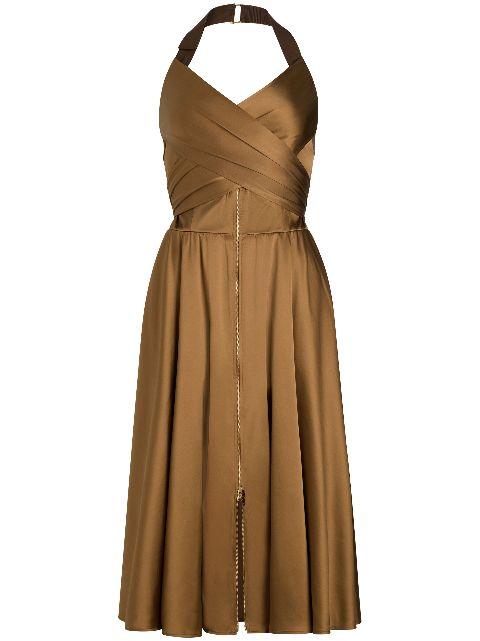 halterneck satin midi dress by PATOU