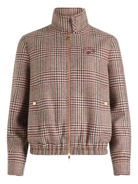 high-neck houndstooth bomber jacket by PATOU