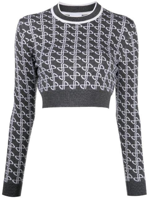 jacquard merino cropped jumper by PATOU