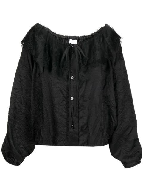lace-collar long-sleeve blouse by PATOU
