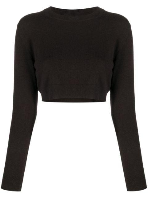 logo-embroidered cropped jumper by PATOU