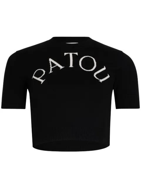 logo-jacquard cropped top by PATOU