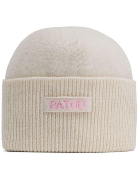 logo-patch beanie by PATOU