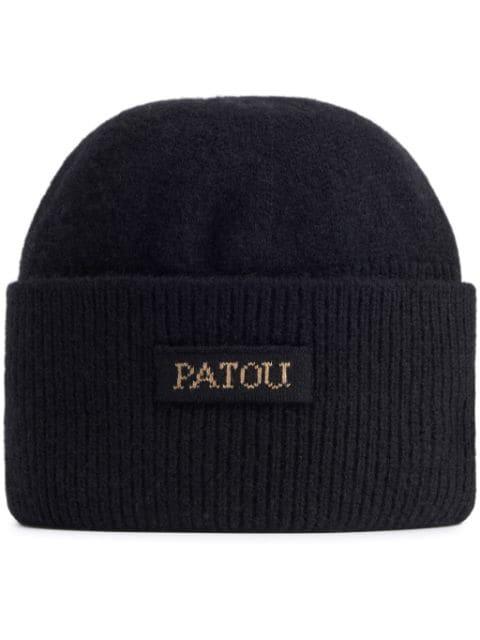 logo-patch beanie by PATOU