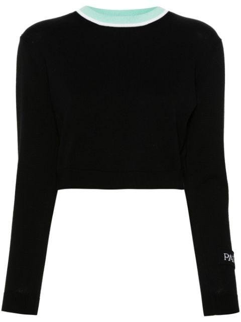 logo-patch cropped jumper by PATOU