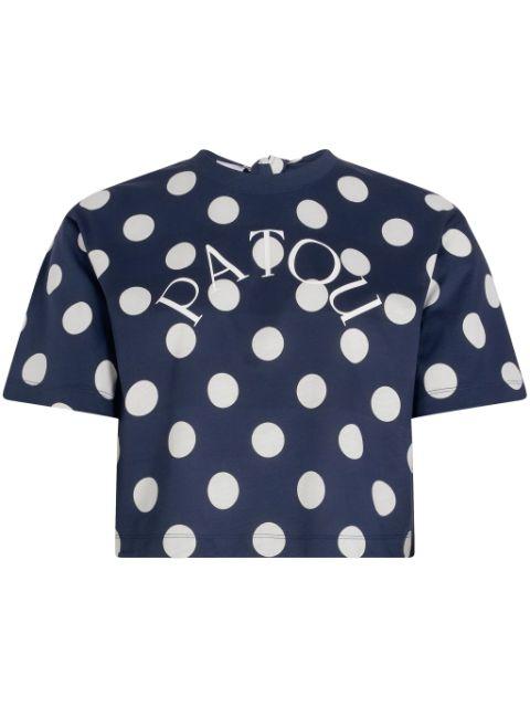 logo-print split-back T-shirt by PATOU