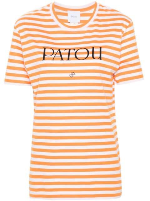 logo-print striped T-shirt by PATOU
