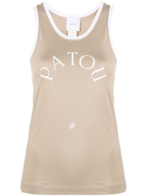 logo-print tank top by PATOU
