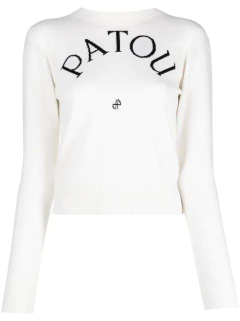 logo-print wool-blend jumper by PATOU