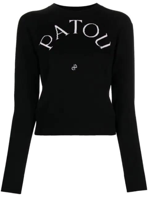 logo-print wool-blend jumper by PATOU
