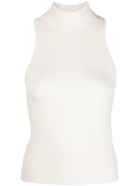 mock-neck sleeveless knitted top by PATOU