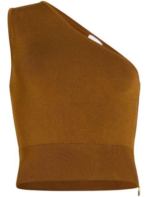 one-shoulder knitted top by PATOU