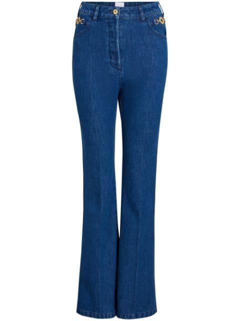 organic-cotton flared jeans by PATOU