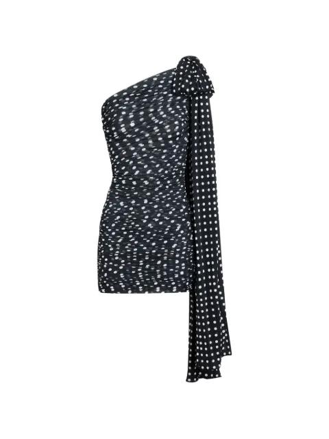 polka-dot asymmetric mini dress by PATOU