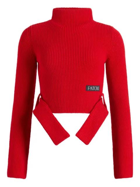 ribbed mock-neck top by PATOU