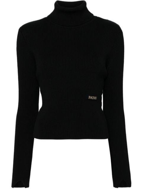 ribbed roll neck sweater by PATOU