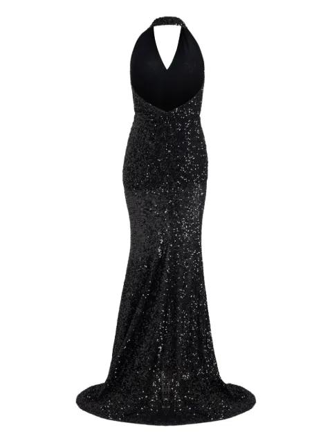 sequinned halterneck maxi dress by PATOU