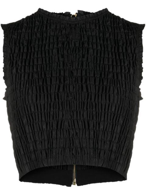 smock-detail crop top by PATOU