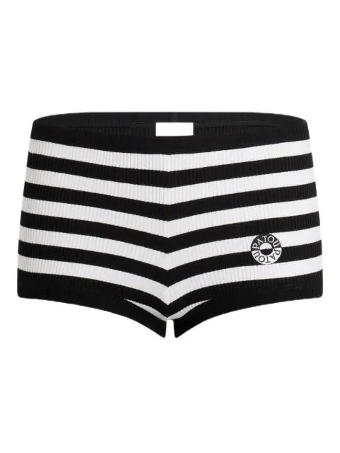 striped ribbed shorts by PATOU