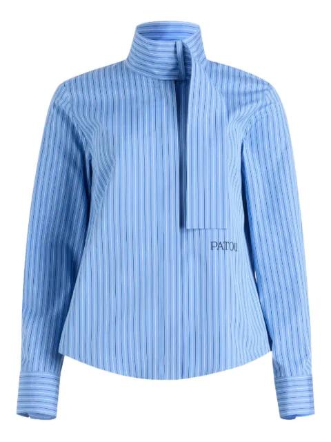 striped scarf-collar blouse by PATOU