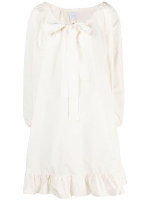 tie-neck ruffled minidress by PATOU
