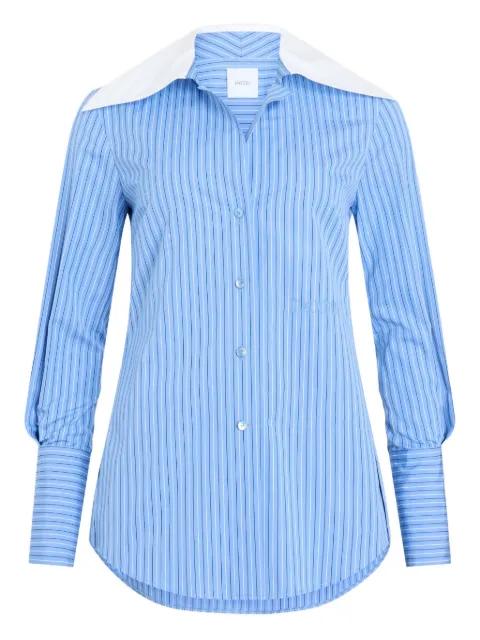 wide-collar striped shirt by PATOU