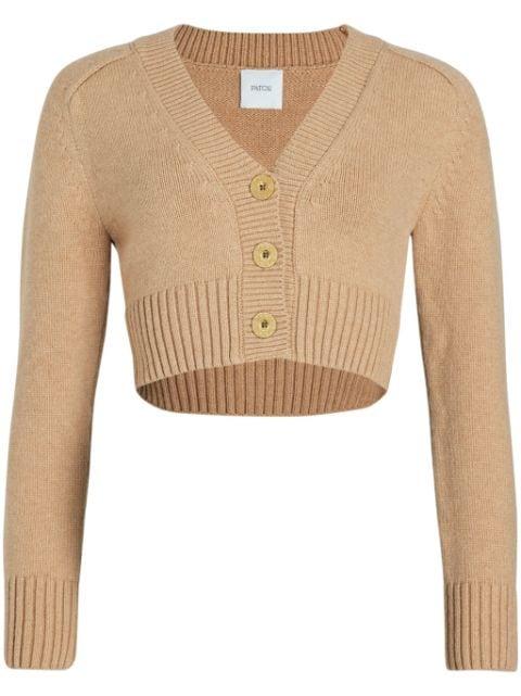 wool-cashmere cropped cardigan by PATOU