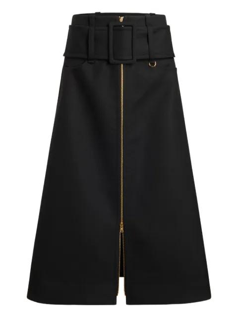 zip-front belted midi skirt by PATOU