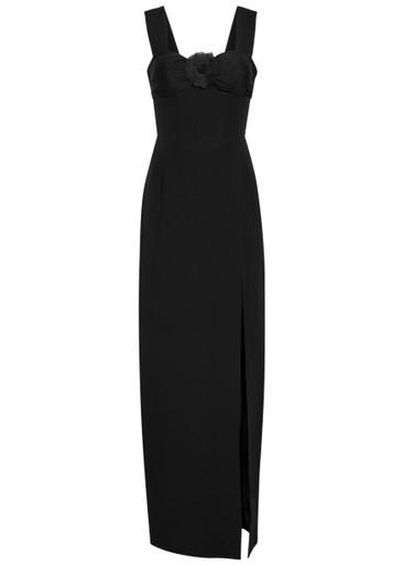 Kathleen floral-appliquéd wool-blend maxi dress by PATRICK MCDOWELL
