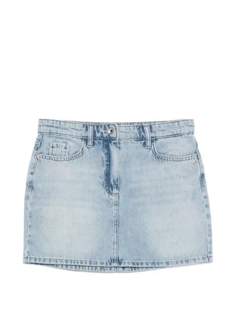 Fly logo-plaque denim mini skirt by PATRIZIA PEPE