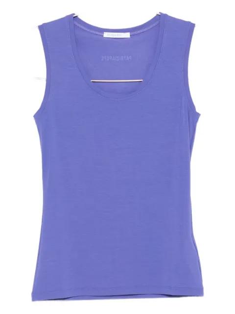 U-neck Fly-detail tank top by PATRIZIA PEPE