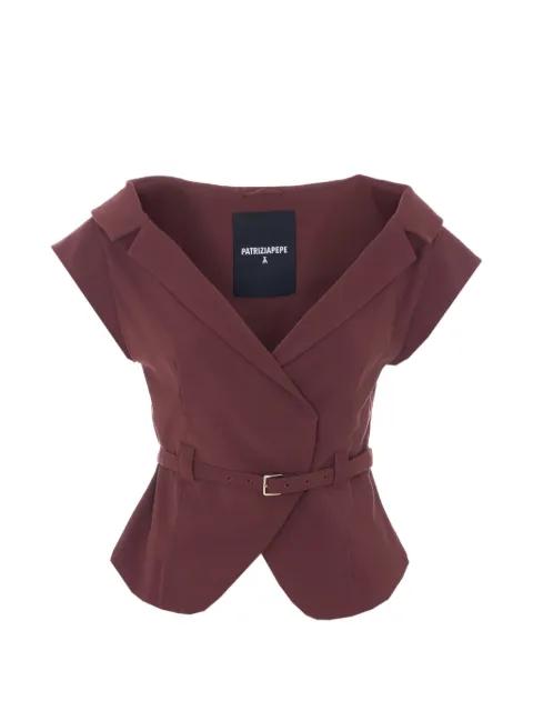 V-neck belted jacket by PATRIZIA PEPE
