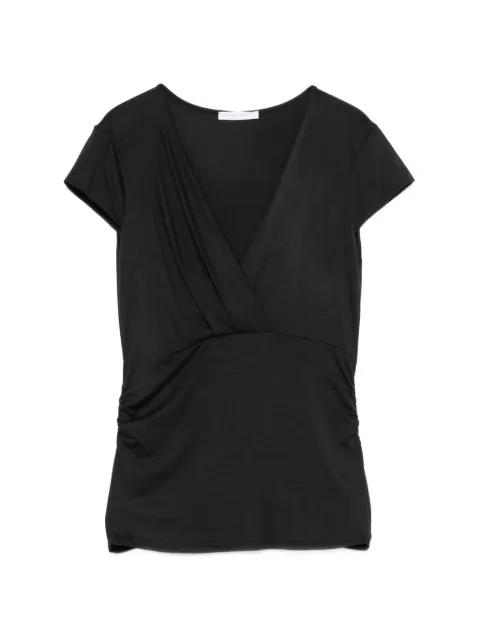 V-neck draped modal T-shirt by PATRIZIA PEPE