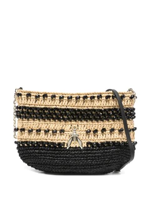 beaded raffia shoulder bag by PATRIZIA PEPE