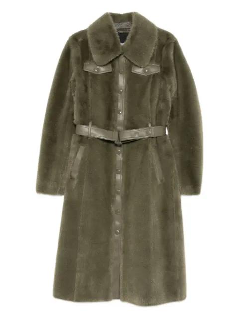 belted faux-fur coat by PATRIZIA PEPE