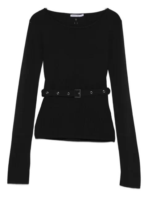 belted ribbed top by PATRIZIA PEPE