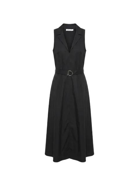 belted sleeveless cotton midi dress by PATRIZIA PEPE