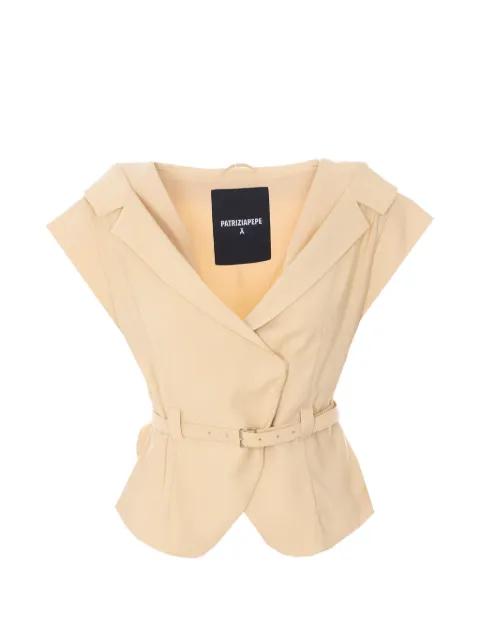 belted sleeveless waistcoat by PATRIZIA PEPE