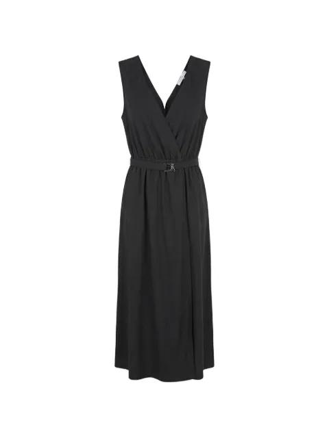 belted wrap-design midi dress by PATRIZIA PEPE