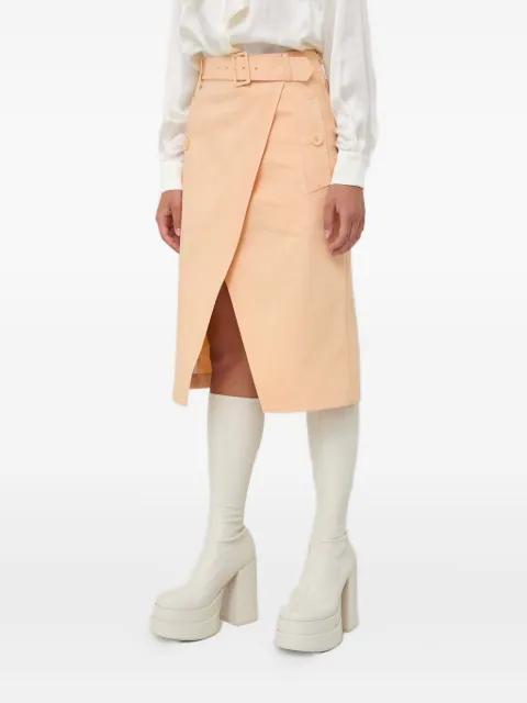 belted wrap midi skirt by PATRIZIA PEPE