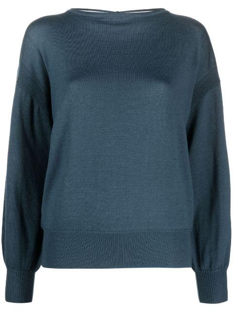 boat-neck long-sleeve top by PATRIZIA PEPE