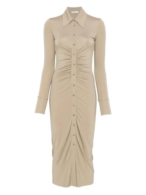 button-front draped midi dress by PATRIZIA PEPE