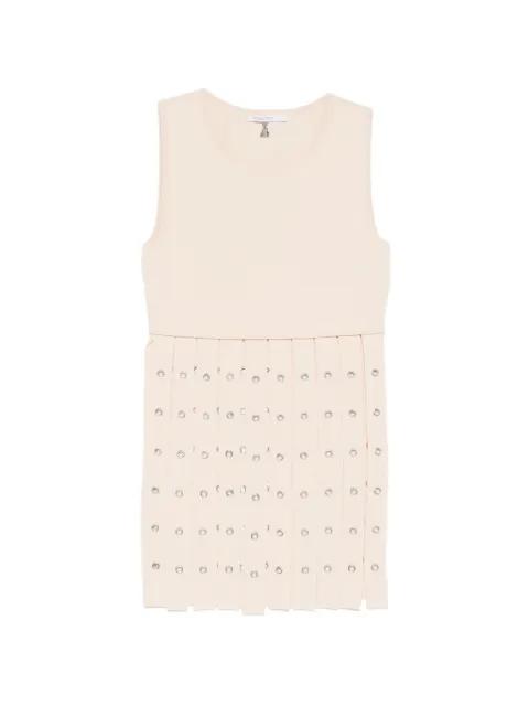 crew neck fringed-detail vest by PATRIZIA PEPE