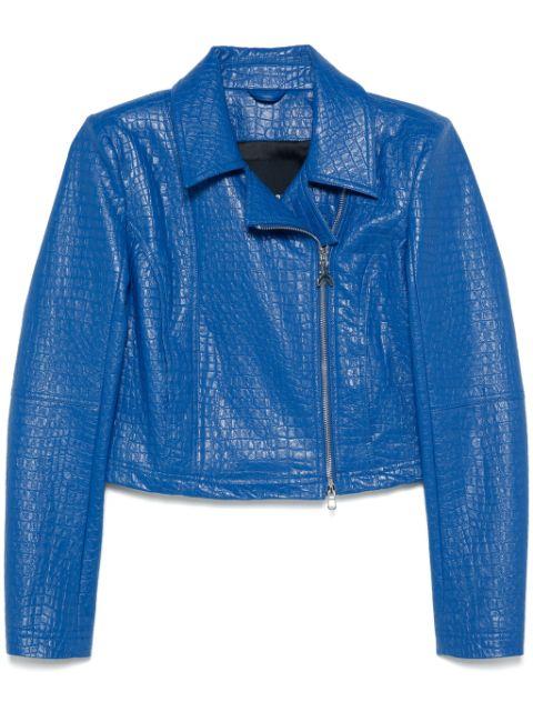 crocodile-embossed biker jacket by PATRIZIA PEPE