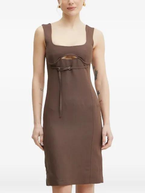 cut-out smocked mini dress by PATRIZIA PEPE