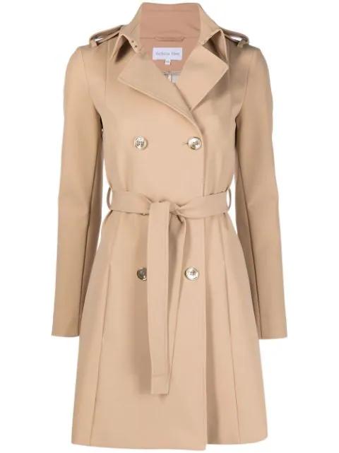 double-breasted belted trench coat by PATRIZIA PEPE