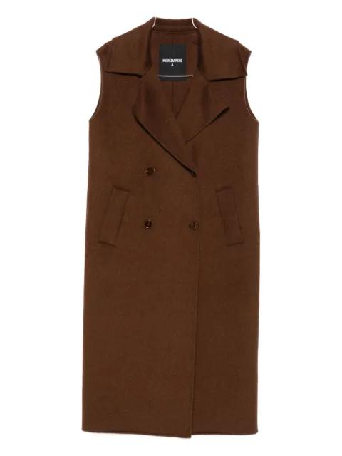 double-breasted sleeveless coat by PATRIZIA PEPE